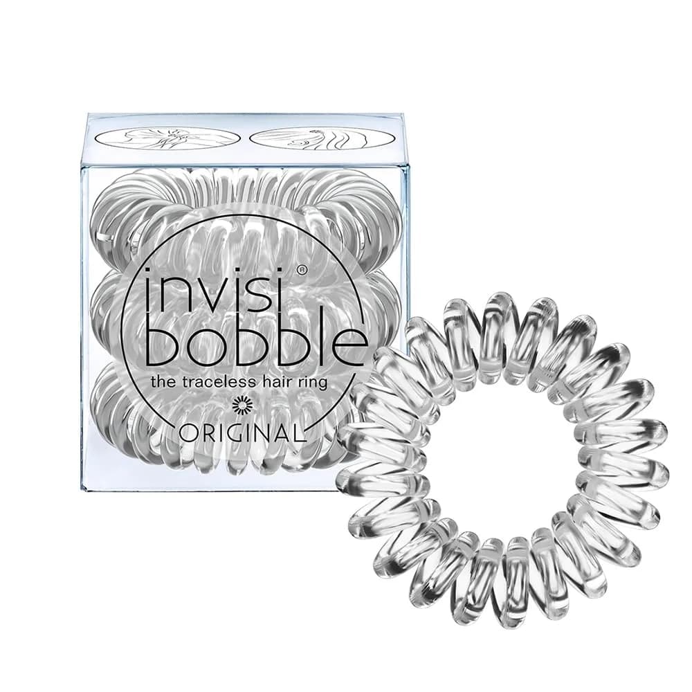 invisibobble Original Spiral Hair Ties 8 Pack | Traceless, Gentle & Strong Grip for Thick Hair — Crystal Clear