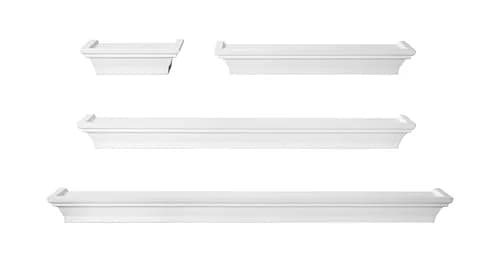 MELANNCO White Floating Wall Shelves Set of 4 | 15.2cm, 30.5cm, 50.8cm, 61cm (6, 12, 20, 24 Inch) | Modern Home Decor Accents thumbnail 1
