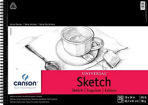 Canson Artist Series Universal Sketch Paper Pad 18x24 inches (45.7cm x 61cm) | 35 Sheets, 65lb/96gsm, Wirebound thumbnail 1