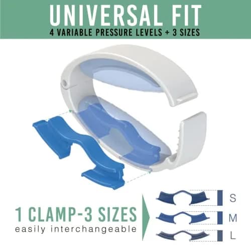 WIESNER Incontinence Clamp - Original Male Incontinence Clamp - 3 Adjustable Sizes - White With Blue Pads thumbnail 2