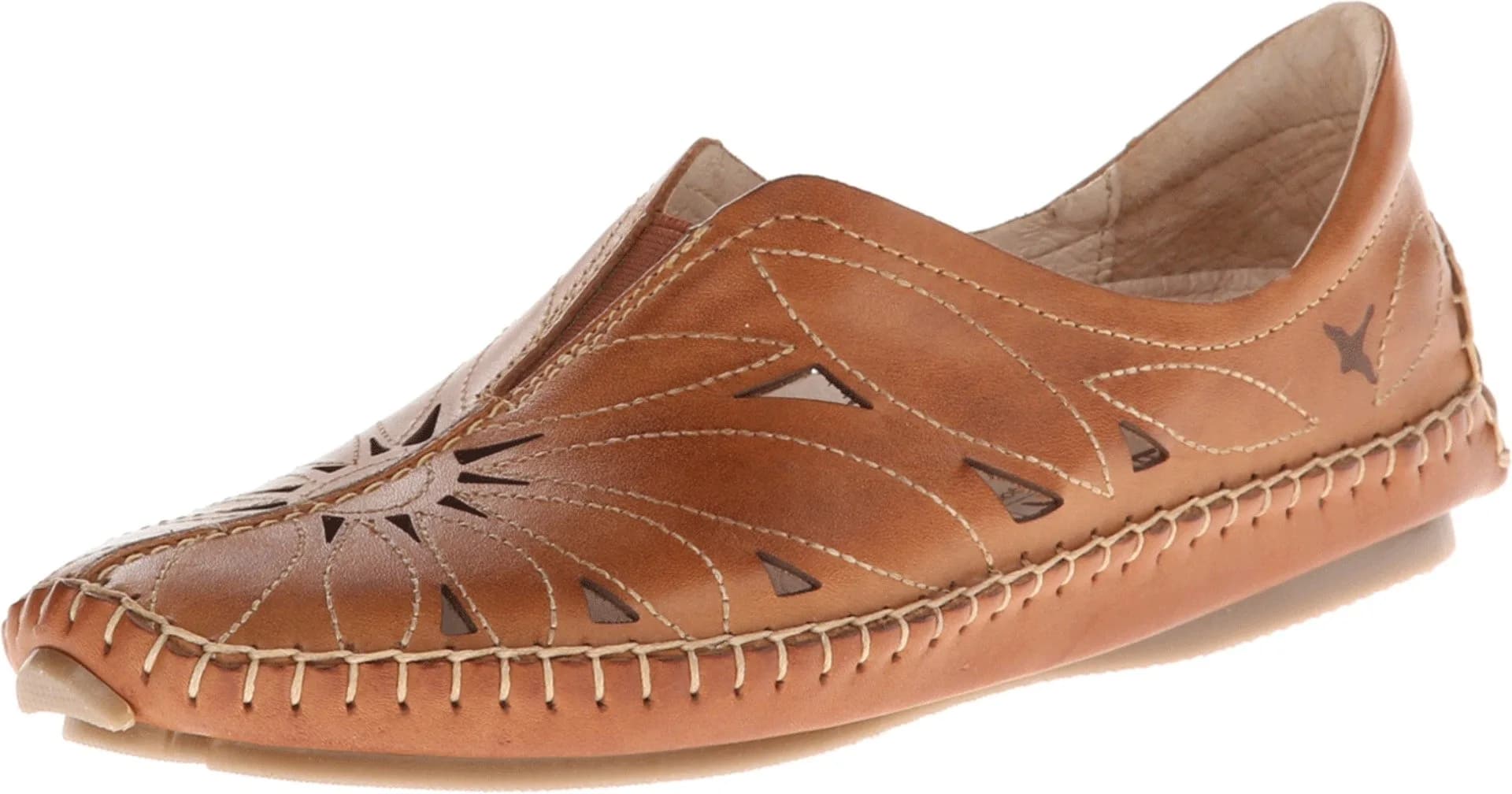PIKOLINOS Jerez 578-7399 Women's Slip-On Moccasins - Premium Calfskin Leather - Removable Cushioned Insole, Elastic Fit, Lightweight Comfort (70-120 chars) — Brandy