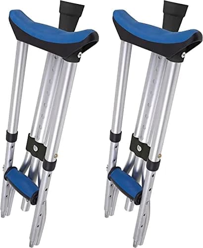 Carex Folding Aluminum Under Arm Crutches with Padded Cushions | Universal Fit 4'11"-6'1" thumbnail 1