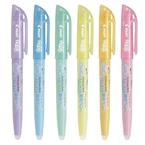 Pilot Frixion Light Soft Color Erasable Highlighter Pen, 6 Color Set (SFL-60SL-6CS) | Erasable, 6 Pastel Colors, Eco-Friendly thumbnail 2