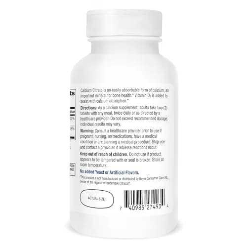 21st Century Calcium Citrate Plus D Maximum Caplets, 120 Count (630 mg Calcium / 500 IU D3) | Bone Health Support thumbnail 7