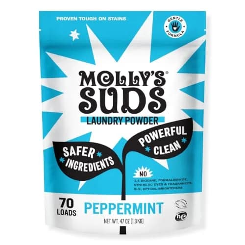 Molly's Suds Original Laundry Detergent Powder (47 oz / 1.32 kg) | Gentle, 70 Loads, Peppermint Scent thumbnail 1