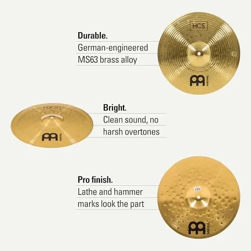 Meinl Percussion HCS Cymbals Box Set 13"/14"/10" | German Brass, Beginner Friendly thumbnail 2