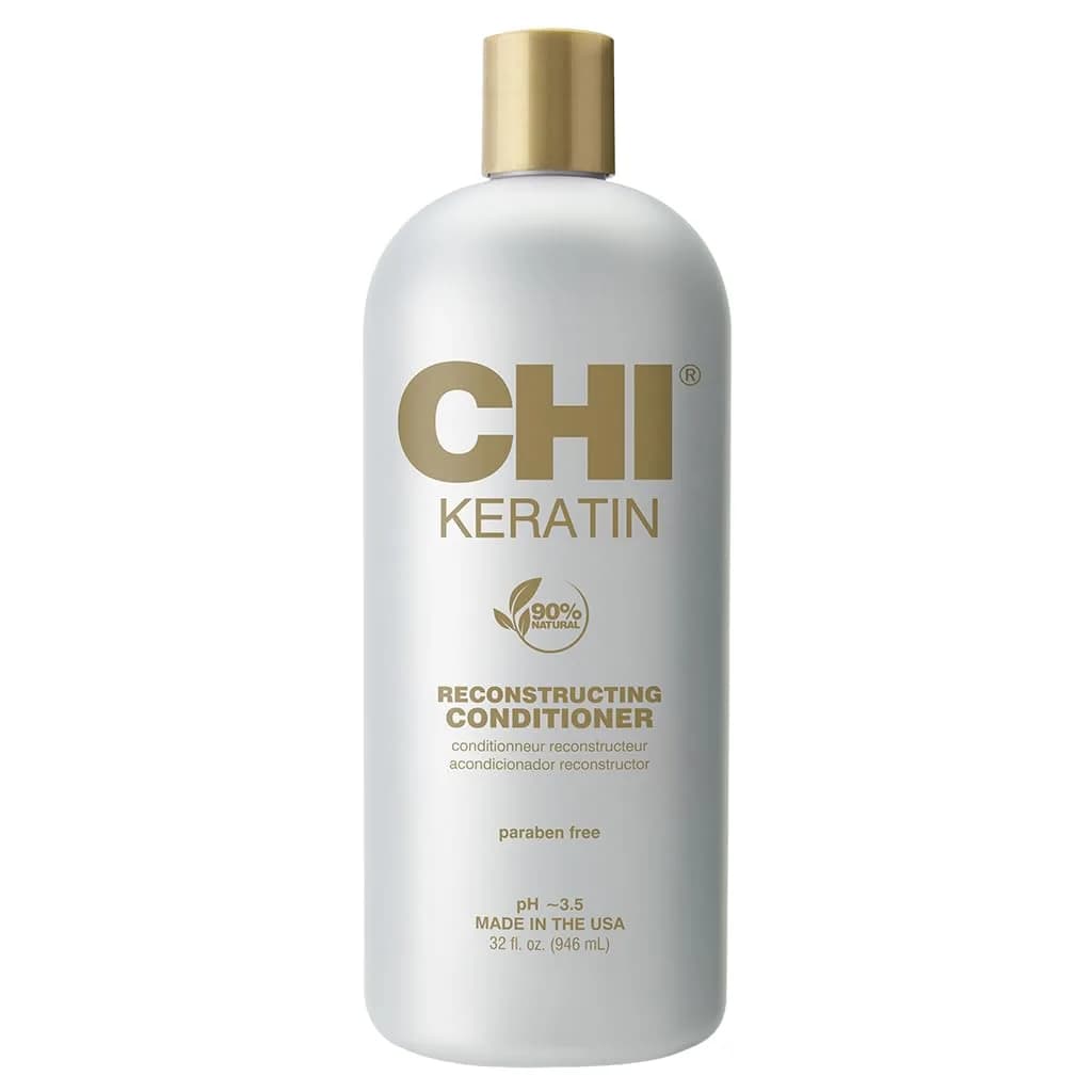 CHI Keratin Reconstructing Shampoo 12 Oz | Rebuild Damaged Hair, Sulfate & Paraben-Free — 32 Fl Oz