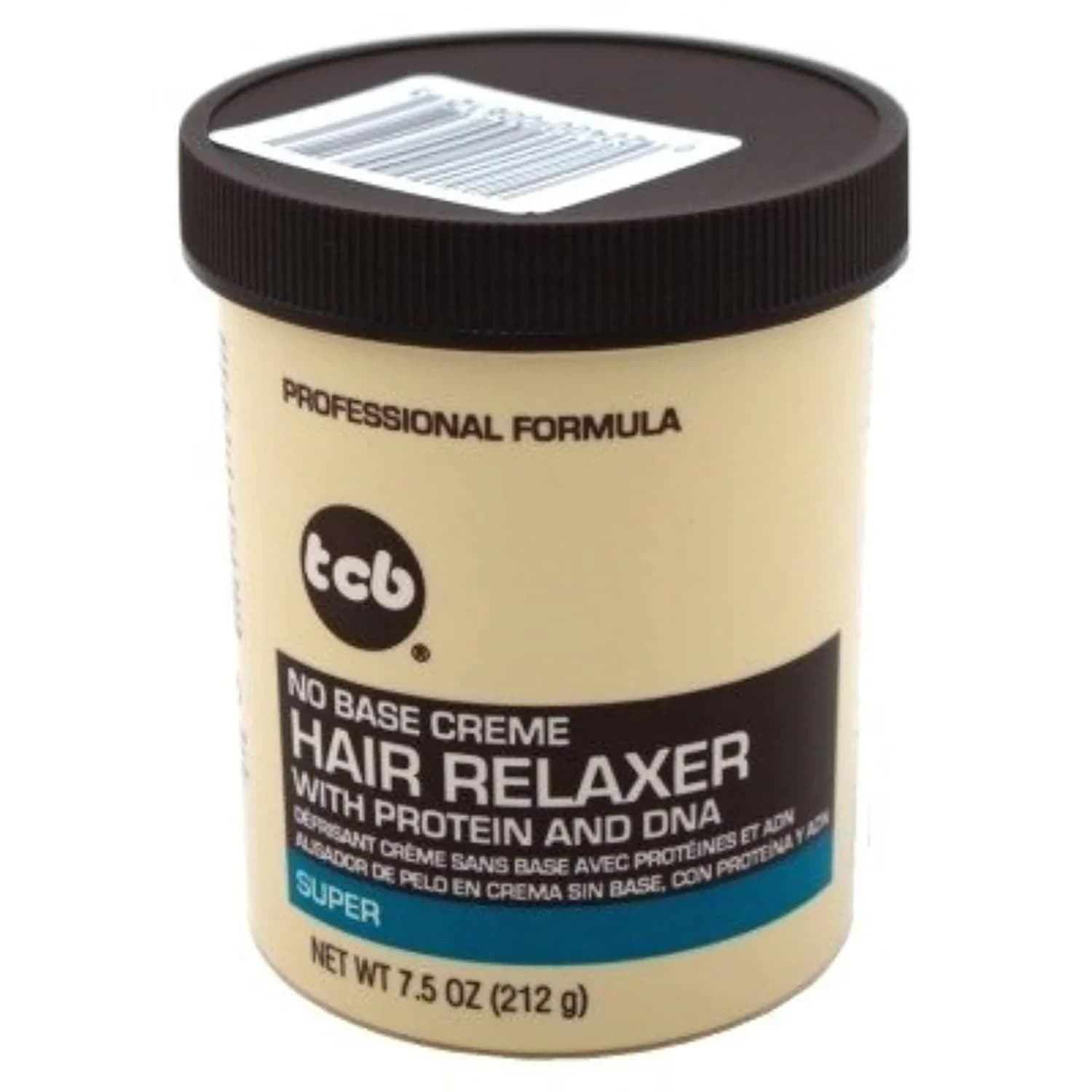 TCB No Base Creme Hair Relaxer Super 222ml (7.5 Fl Oz) | Professional Formula for Silky Smooth Hair
