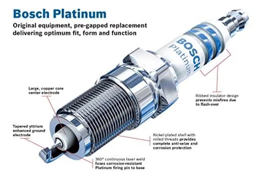 Bosch 6707 OE Fine Wire Platinum Spark Plug Pack of 4 | Engineered for Improved Ignitability and Performance Life thumbnail 2