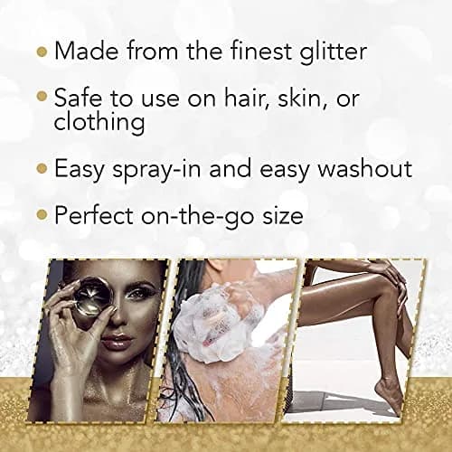 Jerome Russell Punky Gold 3.5 oz Glitter Spray | Adds Shimmery Glow, Hair & Body, Kids & Adults thumbnail 5