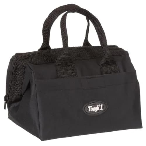 Tough 1 Groomer Accessory Bag - Black | Durable Nylon Show Bag with Zipper and Quick Grip Pockets thumbnail 1