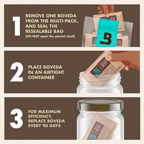 Boveda Humidity Control Packs Size 67 67g (2.36 oz) 20-Pack | Maintains 62% RH for Herbal Storage thumbnail 4
