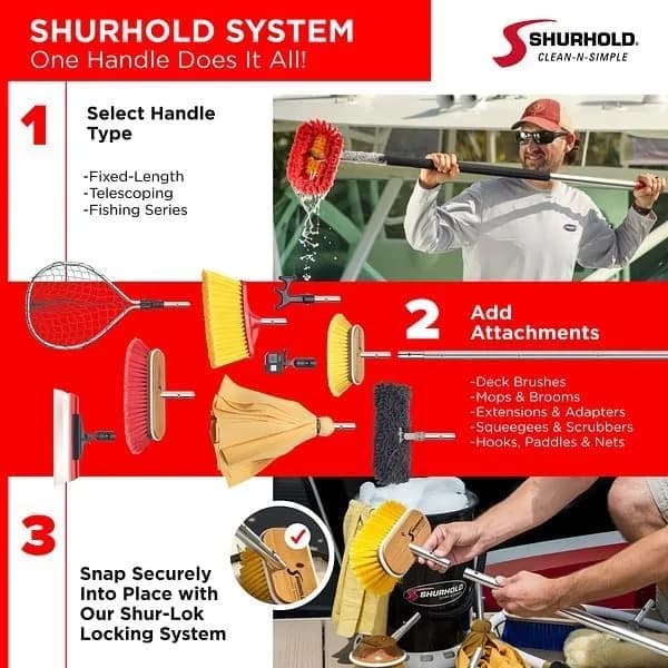 Shurhold Classic 10” Extra Soft Bristle Deck Brush | Gentle Surface Care for Boats thumbnail 3