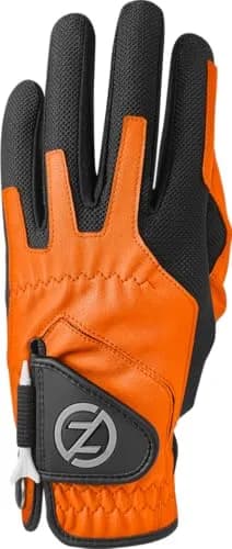 Zero Friction Men's Golf Glove, Left Hand, One Size, Orange | All-Weather Synthetic Grip & Comfort thumbnail 1