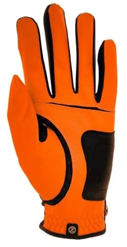 Zero Friction Men's Golf Glove, Left Hand, One Size, Orange | All-Weather Synthetic Grip & Comfort thumbnail 2