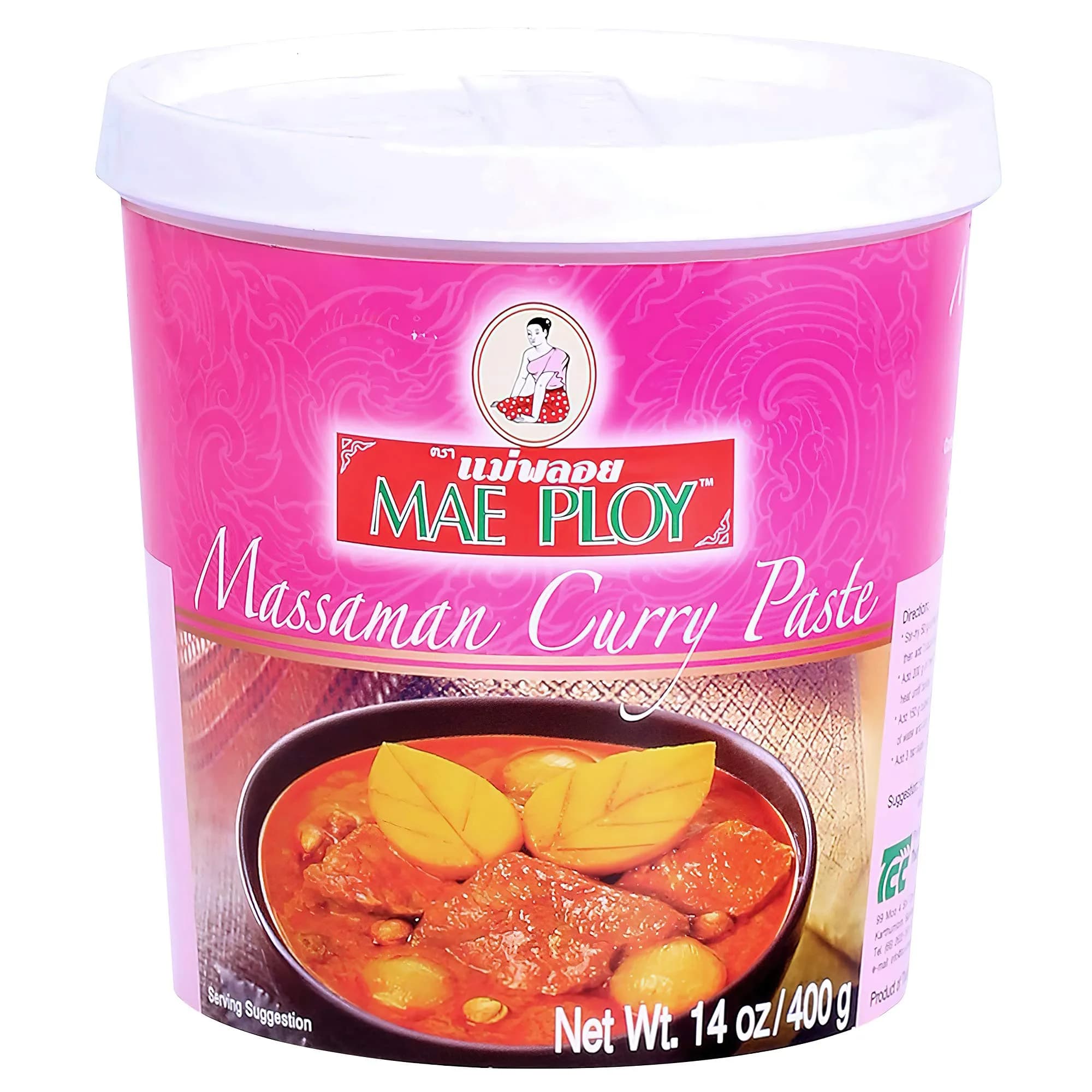 Mae Ploy Massaman Curry Paste 400g (14 oz) | Authentic Thai Flavor for Curries & Marinades — 14 Ounce