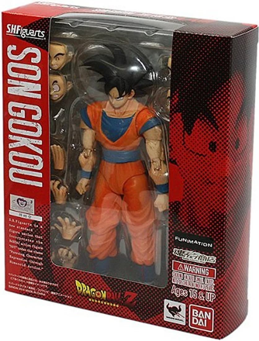 Tamashii Nations Goku Action Figure 5.5 inches | Interchangeable faces & hands, Kamehameha effect, anime collectible - main product image