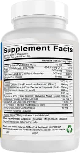 Best Naturals Anti Gray Hair Formula, 60 Count | Supports Natural Hair Color & Hair Health thumbnail 5
