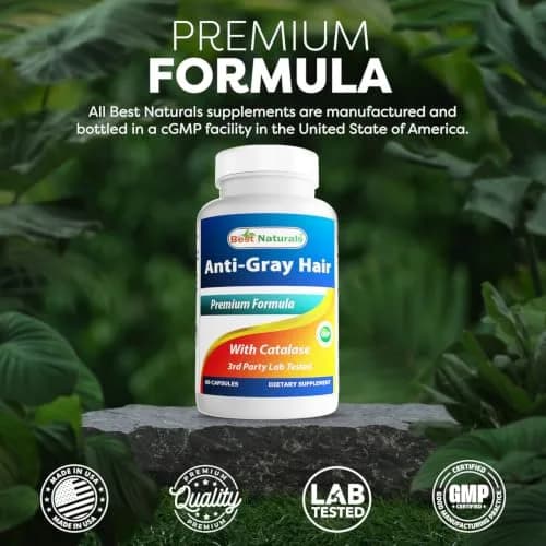 Best Naturals Anti Gray Hair Formula, 60 Count | Supports Natural Hair Color & Hair Health thumbnail 7