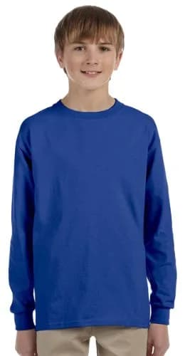 Jerzees Youth 5.6 oz. DRI-POWER® ACTIVE Long-Sleeve T-Shirt Royal Medium | Moisture-Wicking Active Tee thumbnail 1