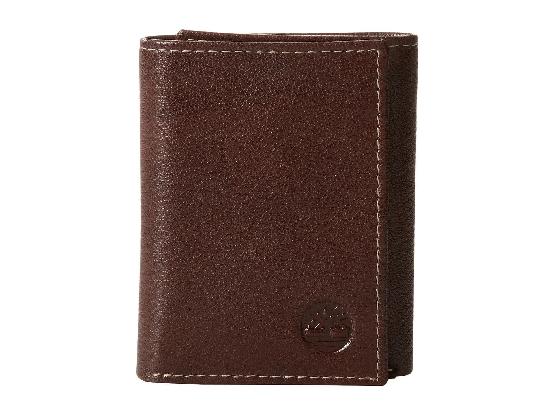 Timberland Cloudy Trifold Brown Leather Wallet | 6 Card Slots, ID Window, Slim Design — Brown (Blix)
