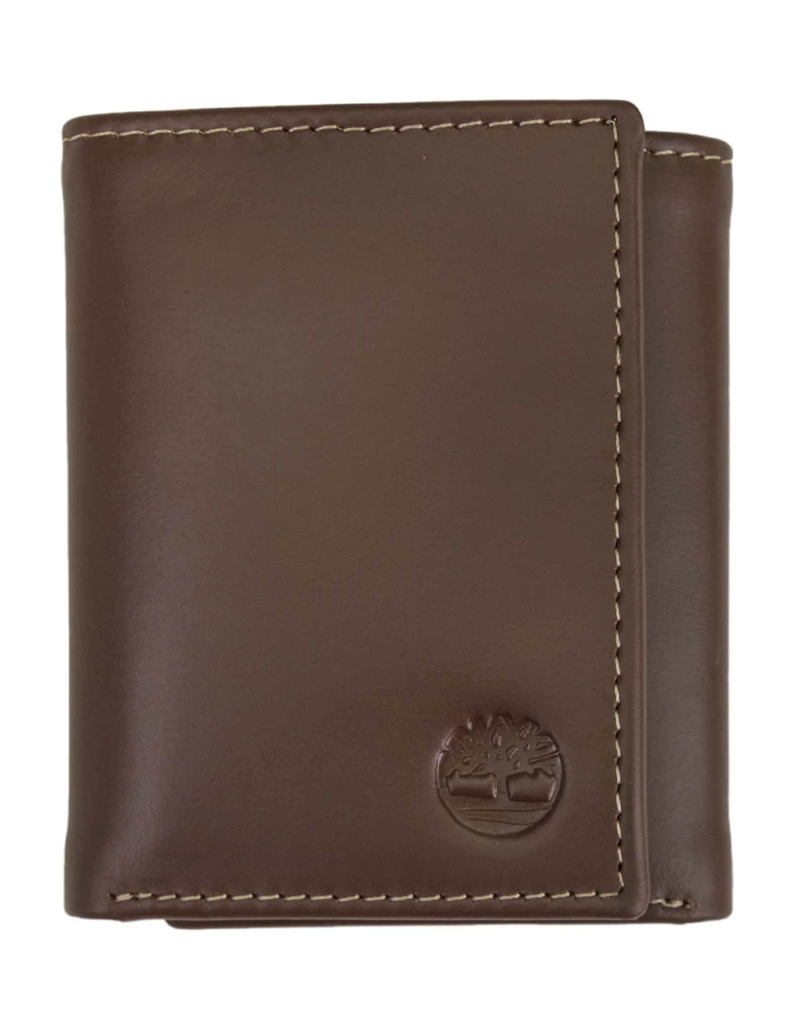 Timberland Cloudy Trifold Brown Leather Wallet | 6 Card Slots, ID Window, Slim Design — Brown (Hunter) / One Size