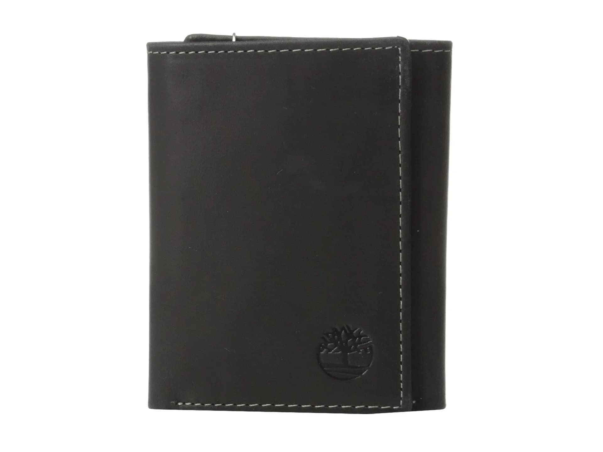 Timberland Men's Leather Trifold Wallet With ID Window, Brown 10.8cm (4.25") | Genuine Italian Leather RFID Blocking — Black (Hunter) / One Size