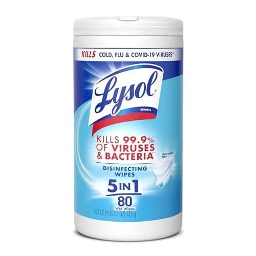 Lysol Disinfecting Wipes Multi-Surface Cleaner Crisp Linen 80 ct | Kills 99.9% of Viruses & Bacteria thumbnail 1