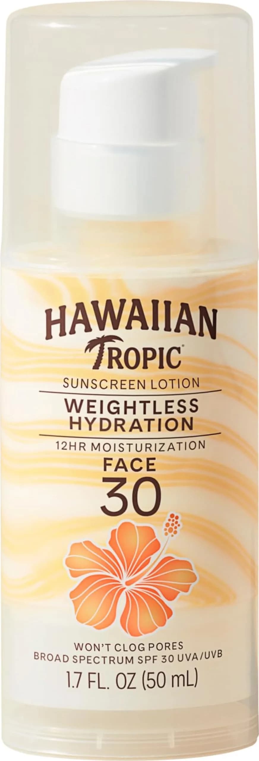 Hawaiian Tropic Weightless Hydration SPF 30 Face Sunscreen 50ml (1.7 Fl Oz) | Dermatologist-Tested for All Skin Types — Face Lotion - SPF 30