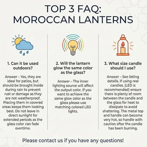 Vela Lanterns Hanging Moroccan Lamp - Exotic Decor, Indoor & Outdoor, 11" Red Glass thumbnail 8