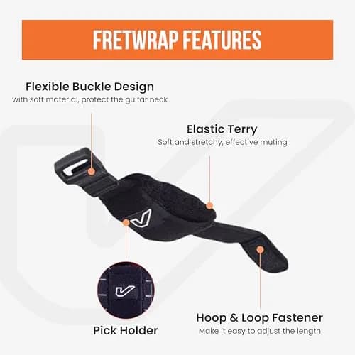 Gruv Gear FretWrap String Dampener 3 Pack Small Black | Reduces Unwanted String Noise for Bass & Guitar thumbnail 5