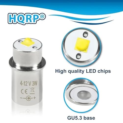 HQRP 3W MagLight LED Bulb Upgrade, DC 4-12V Flashlight Replacement, 260LM Cool White 6000K | Brighter, Energy-Efficient LED Upgrade thumbnail 7