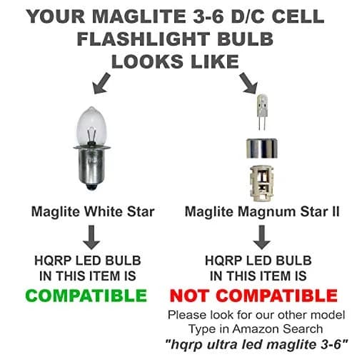 HQRP 3W MagLight LED Bulb Upgrade, DC 4-12V Flashlight Replacement, 260LM Cool White 6000K | Brighter, Energy-Efficient LED Upgrade thumbnail 4