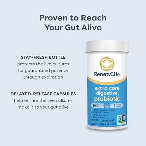 Renew Life Extra Care Digestive Probiotic 50 Billion CFU | Supports Gut, Immunity & Respiratory Health thumbnail 5