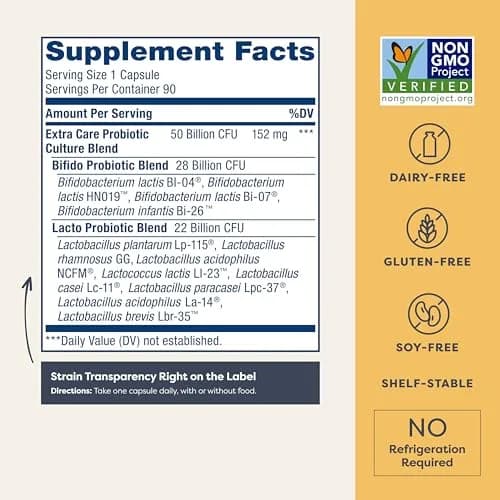 Renew Life Extra Care Digestive Probiotic 50 Billion CFU | Supports Gut, Immunity & Respiratory Health thumbnail 2