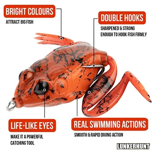 Lunkerhunt Lunker Frog Fire Belly | Realistic Frog Lure for Bass & Pike, 2.25” thumbnail 6