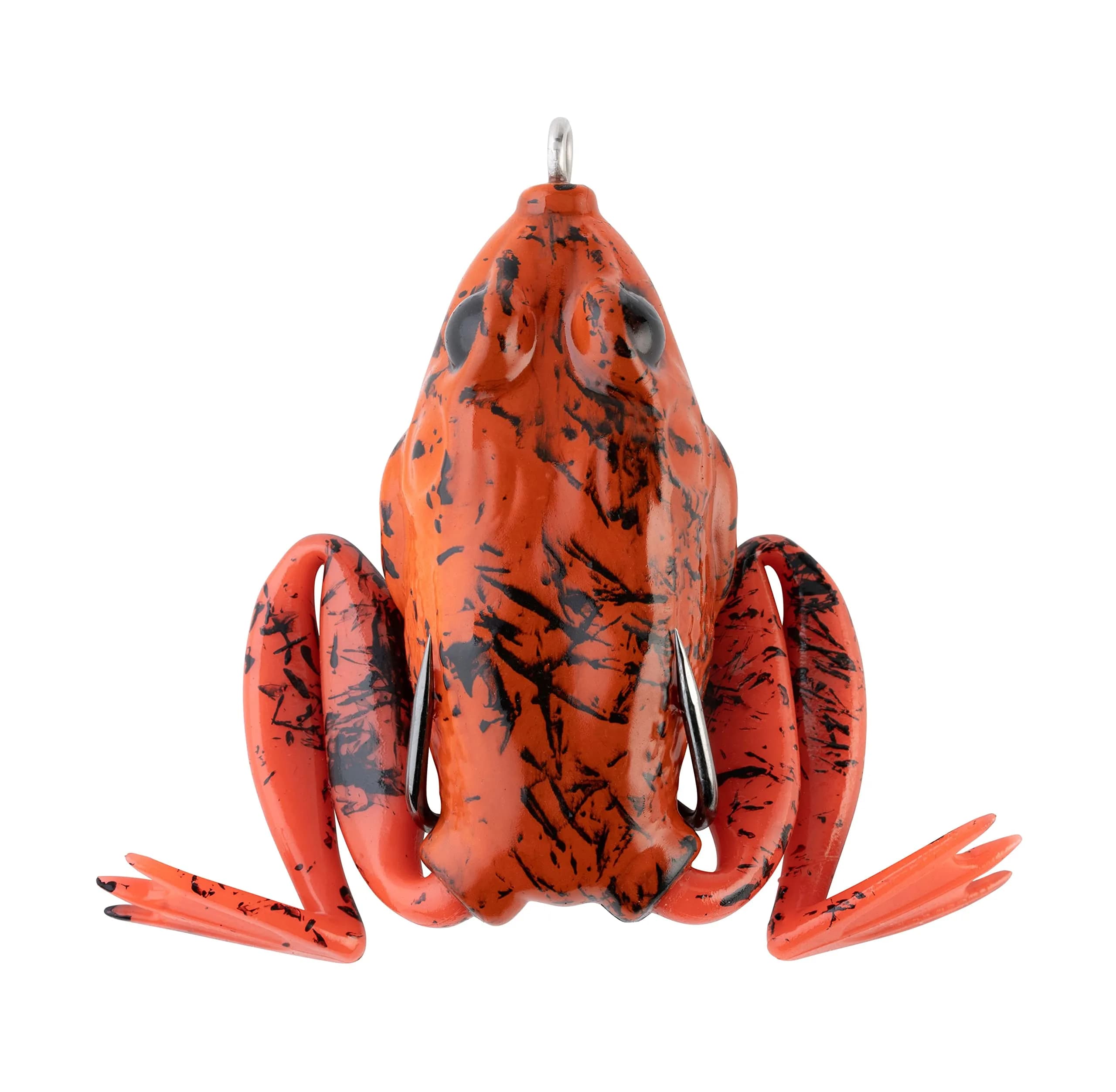 Lunkerhunt Lunker Frog Lure | Topwater Frog with Realistic Legs, Hollow Body (Green Tea) for Freshwater Bass & Trout — Fire Belly