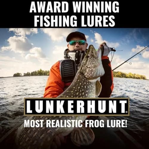 Lunkerhunt Lunker Frog Lure | Topwater Frog with Realistic Legs, Hollow Body (Green Tea) for Freshwater Bass & Trout thumbnail 5