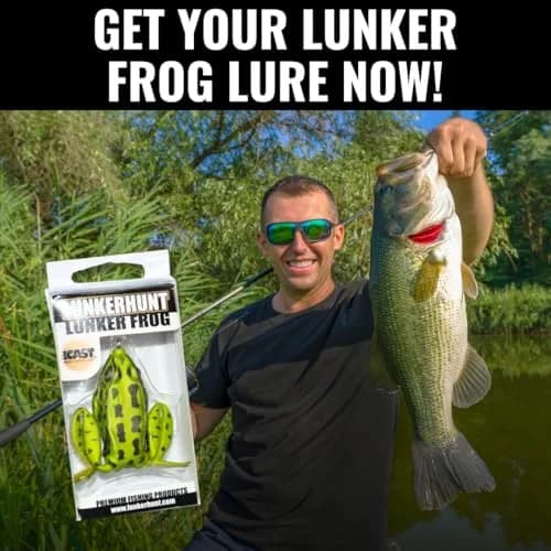 Lunkerhunt Lunker Frog Lure | Topwater Frog with Realistic Legs, Hollow Body (Green Tea) for Freshwater Bass & Trout thumbnail 8