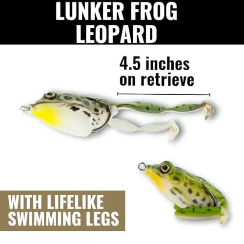 Lunkerhunt Lunker Frog Lure | Topwater Frog with Realistic Legs, Hollow Body (Green Tea) for Freshwater Bass & Trout thumbnail 2