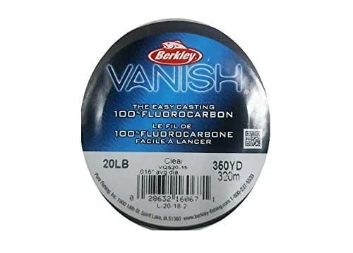 Berkley Vanish Fluorocarbon Fishing Line 8lb (3.6kg) | 250yd (228m) Clear, Invisible Underwater thumbnail 1
