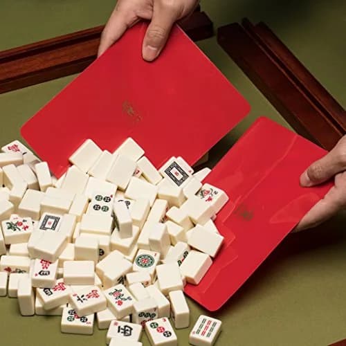 Yellow Mountain Imports Mahjong Tile Mixer (Shuffler) - Red - Set of 2 | Tile Mixing for Mahjong thumbnail 3