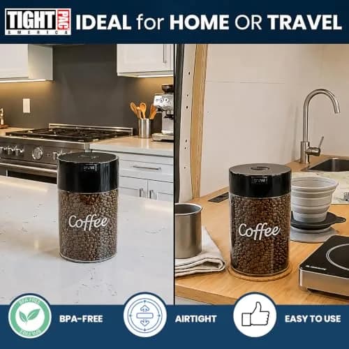 COFFEEVAC 1.85L (1lb) Airtight Vacuum Coffee Container | Keeps Coffee Fresh & Smell-Proof thumbnail 5