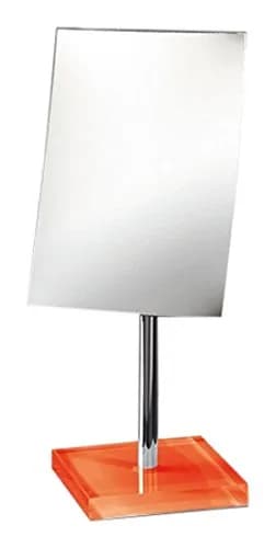 Gedy Rainbow Square Magnifying Mirror, Black | 12" (30.5 cm) Height — Orange