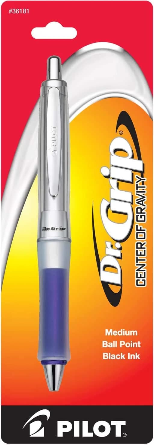 PILOT Dr. Grip Center of Gravity Retractable Ball Point Pen, Medium Point, Black Ink, Pack of 3 (Blue) | Arthritis Foundation Commended Ergonomic Design thumbnail 2