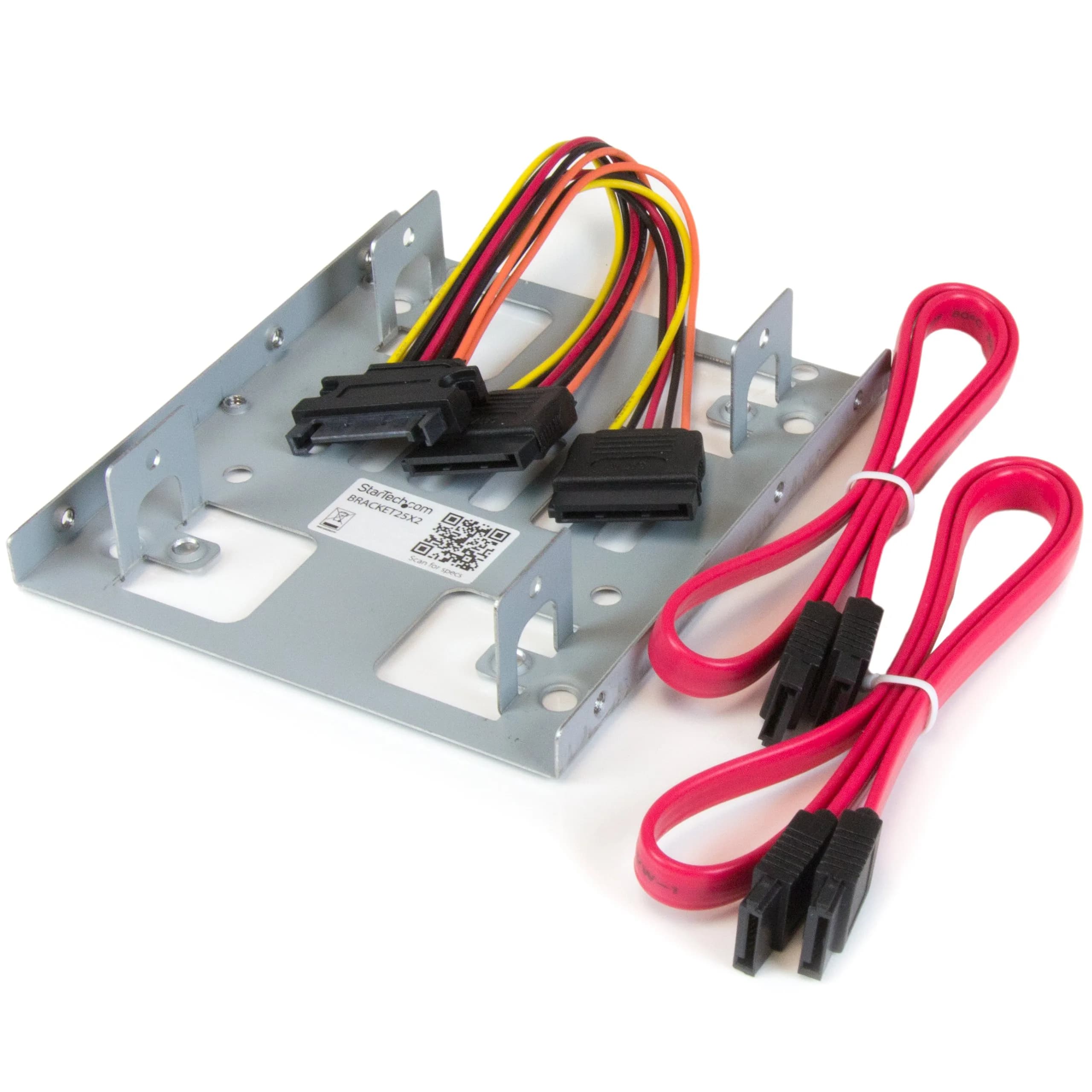 StarTech.com Dual 2.5in to 3.5in SATA Bracket Kit, TAA (BRACKET25X2) | Mounts Two 2.5in Drives in 3.5in Bay — Silver
