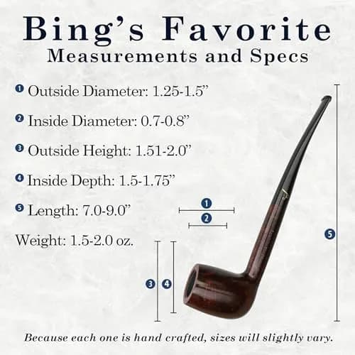 Savinelli Bing's Collection - Long Straight Billiard 1 Count | Handcrafted Italian Briar Pipe for Collectors thumbnail 2