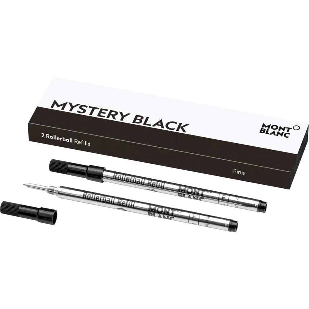MONTBLANC Rollerball Refills (F) Mystery Black 2 Count (Pack of 1) | Smooth Ink Flow for Executive Business