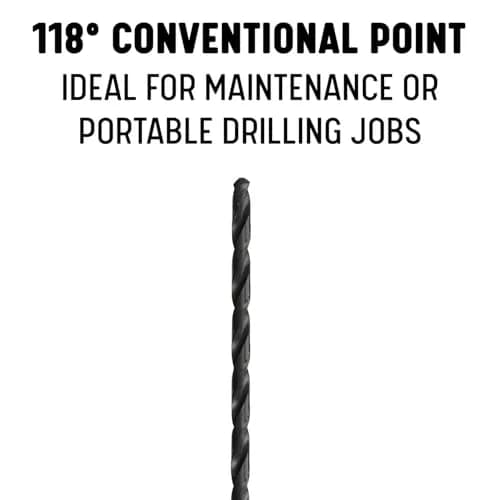 Drill America 1/4" x 12" High Speed Steel Extra Long Drill Bit | General Purpose Reach (120 chars) thumbnail 3