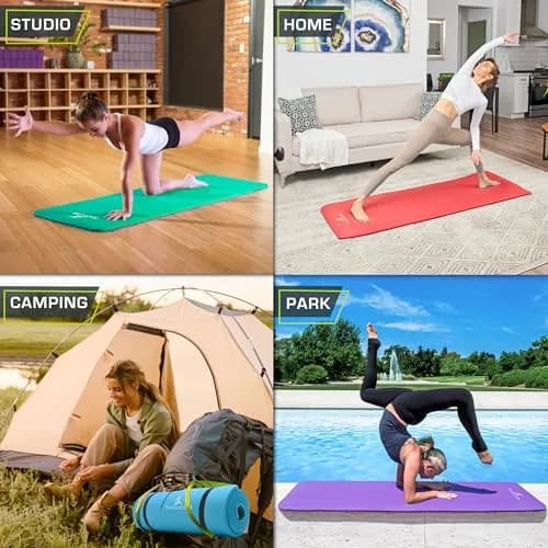 ProSource Extra Thick Yoga & Pilates Mat ½” (13mm) | 71-inch Long, Non-Slip, Moisture-Resistant thumbnail 5